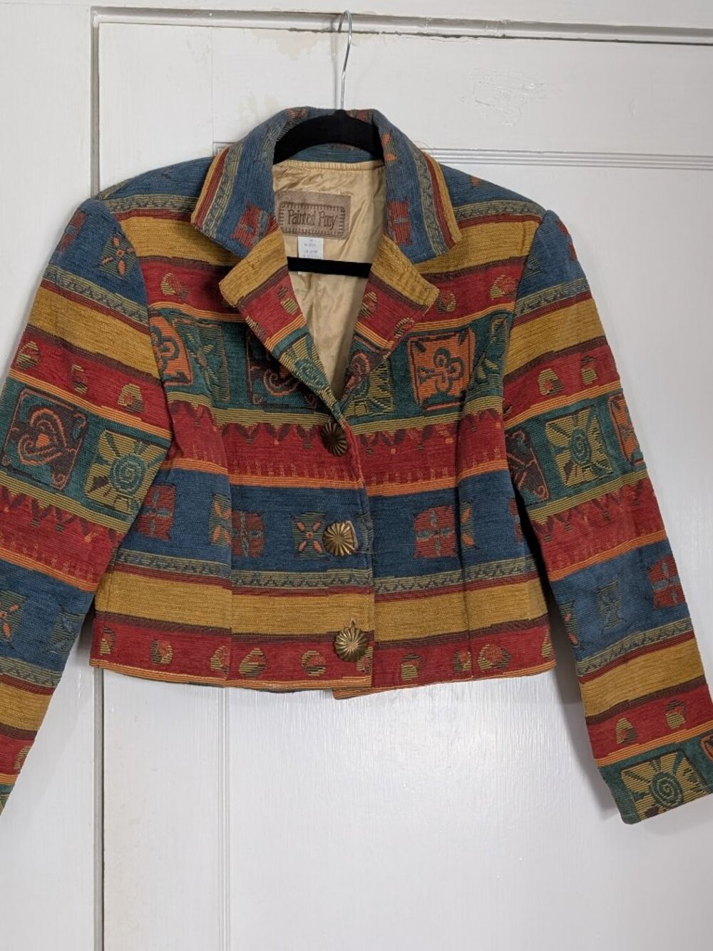 Painted Pony Women's Small Vintage Tapestry Jacket Boho Western 90s Made In USA